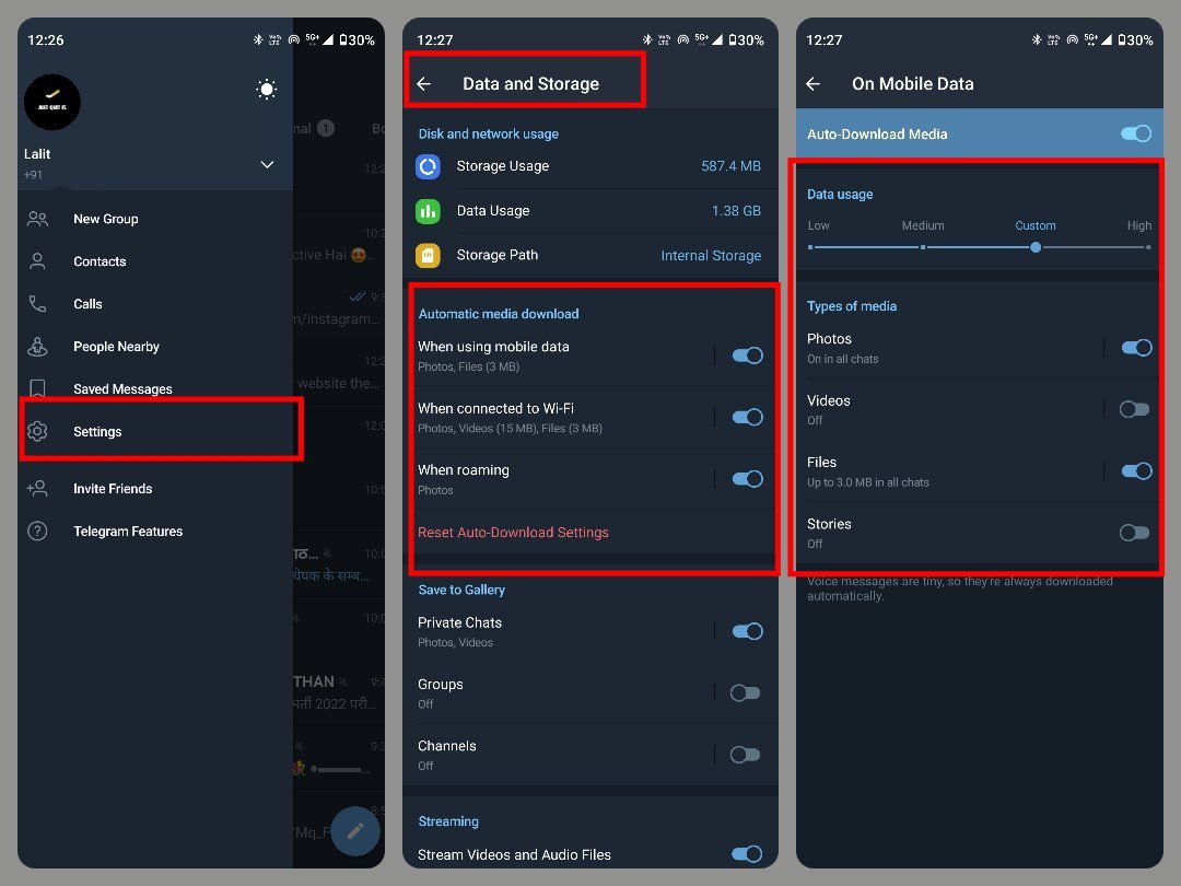 how to change download stroge path change in telegram