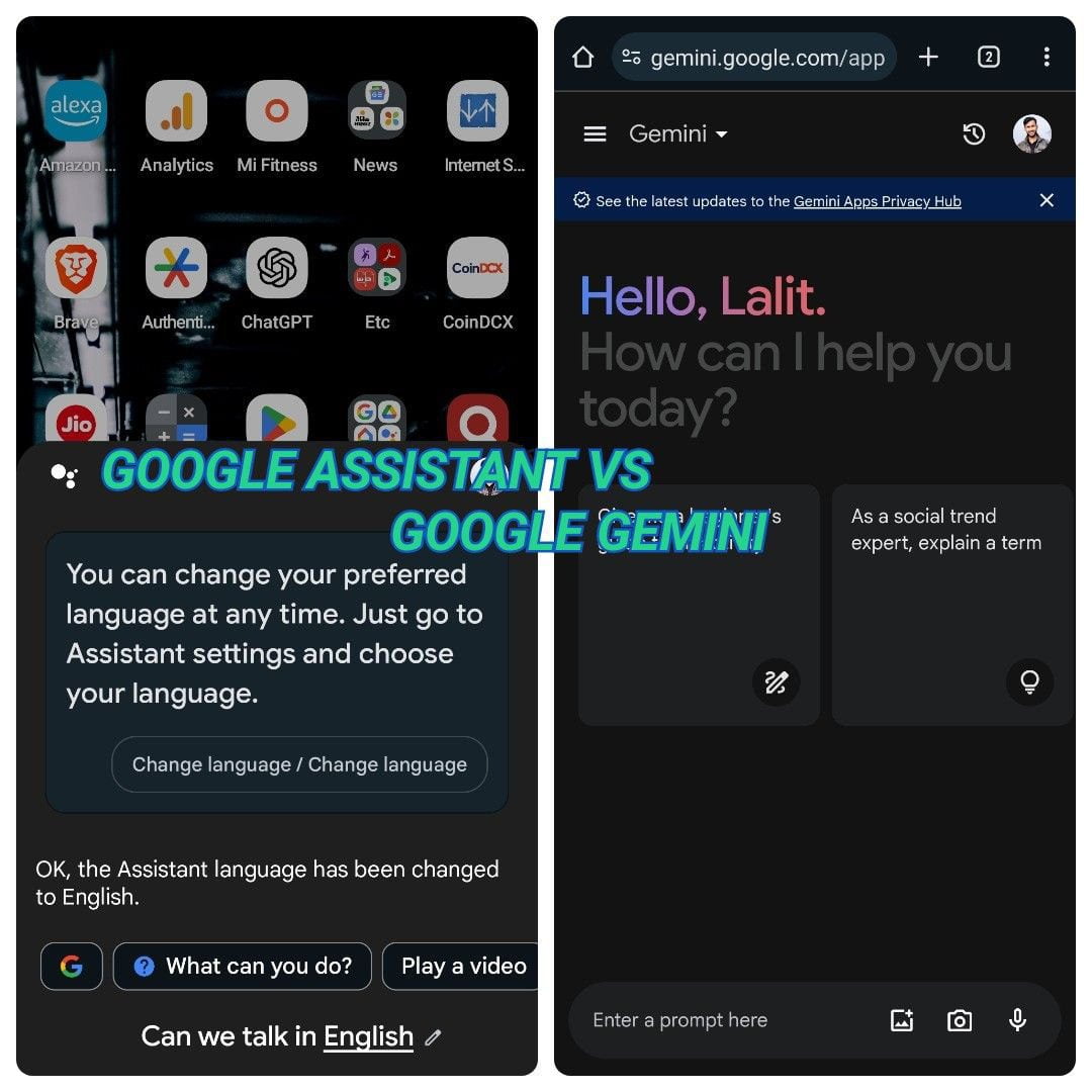 Contrast Between Google Gemini and Google Assistant