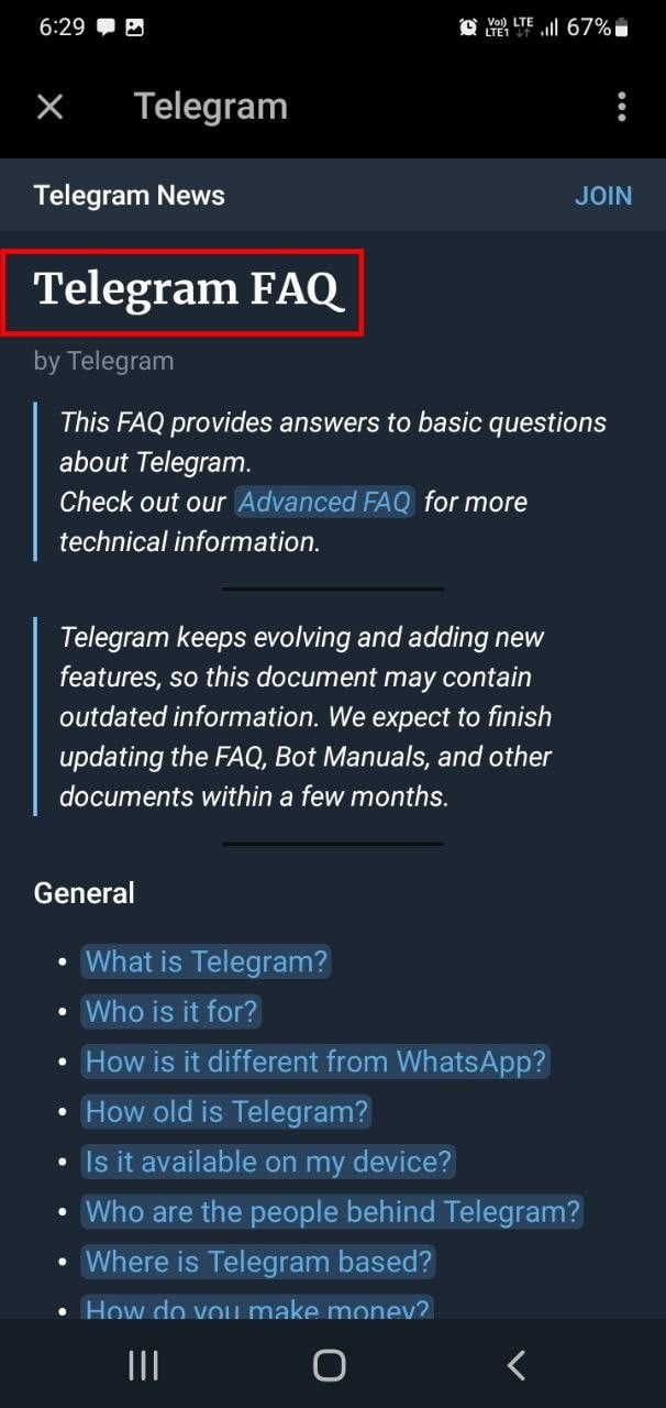 recover your telegram account Faq