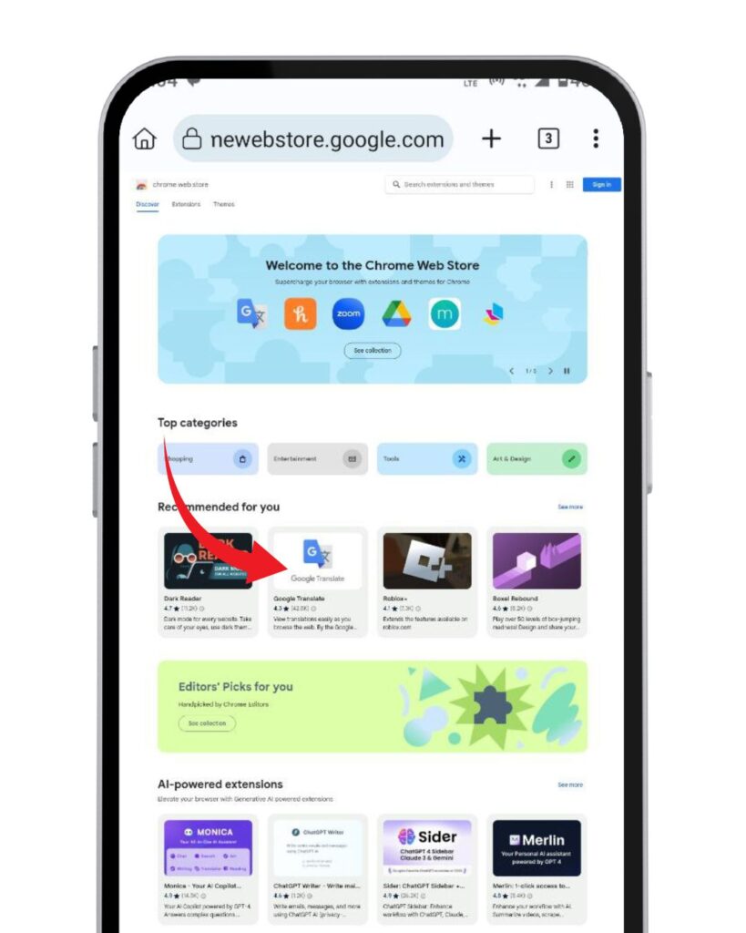 How to add web extension in Mobile browser on Android tutorial