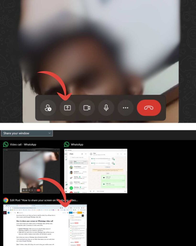 How to share your screen on WhatsApp video call