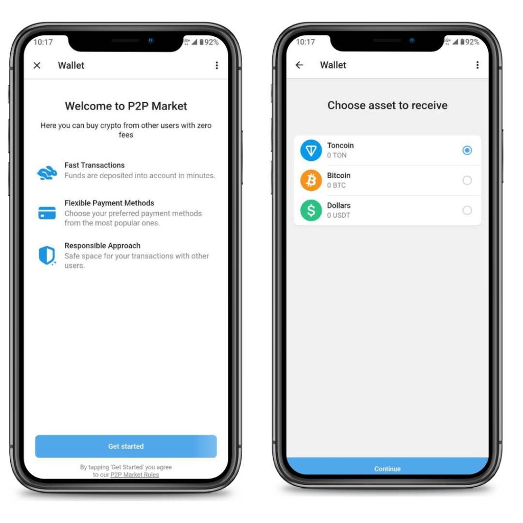 how to get Telegram wallet p2p